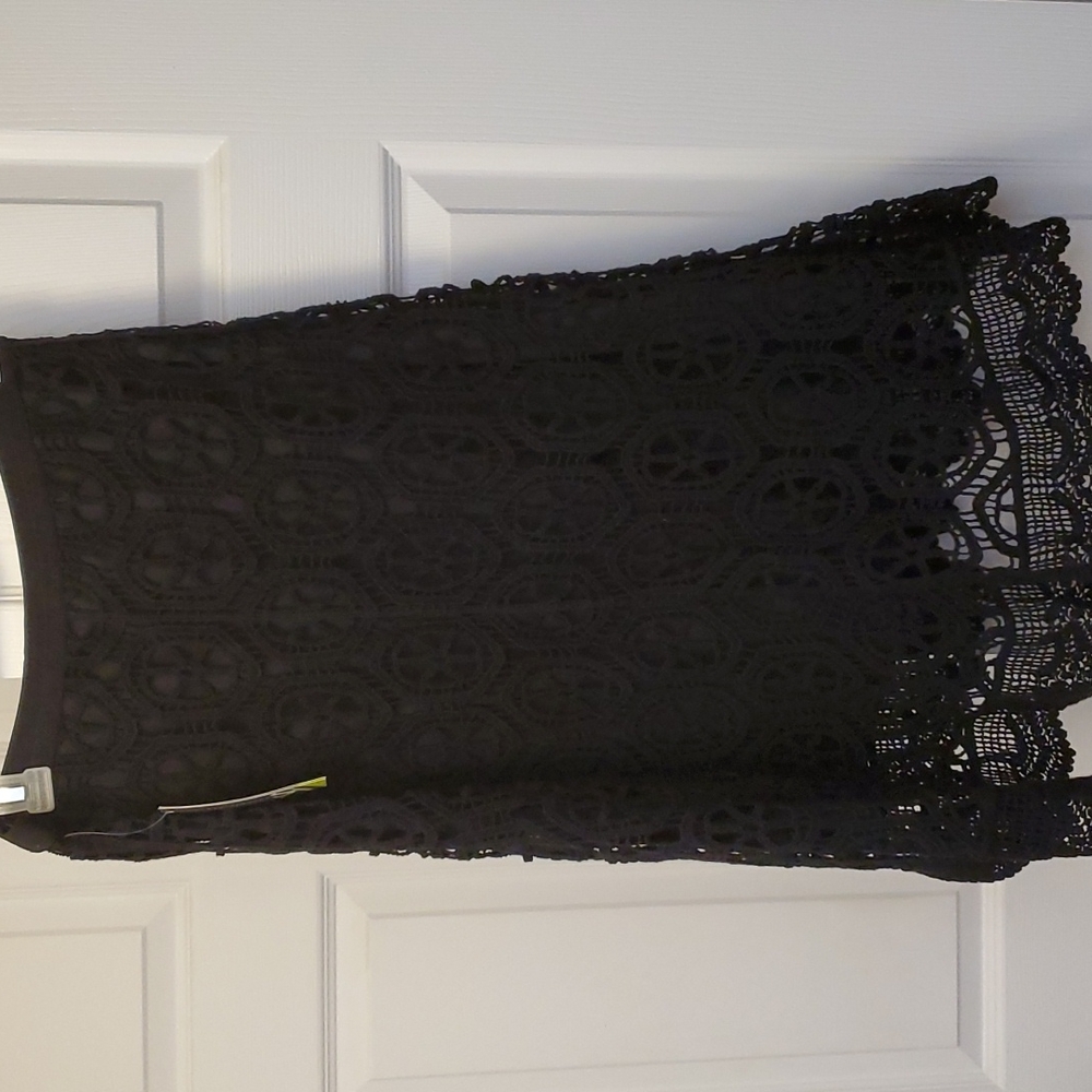 Black Crochet Skirt. Valerie Stevens NWT. Small